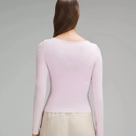 Lululemon Pink Modal-Silk Blend V-Neck Long-Sleeve - Picture 3 of 8